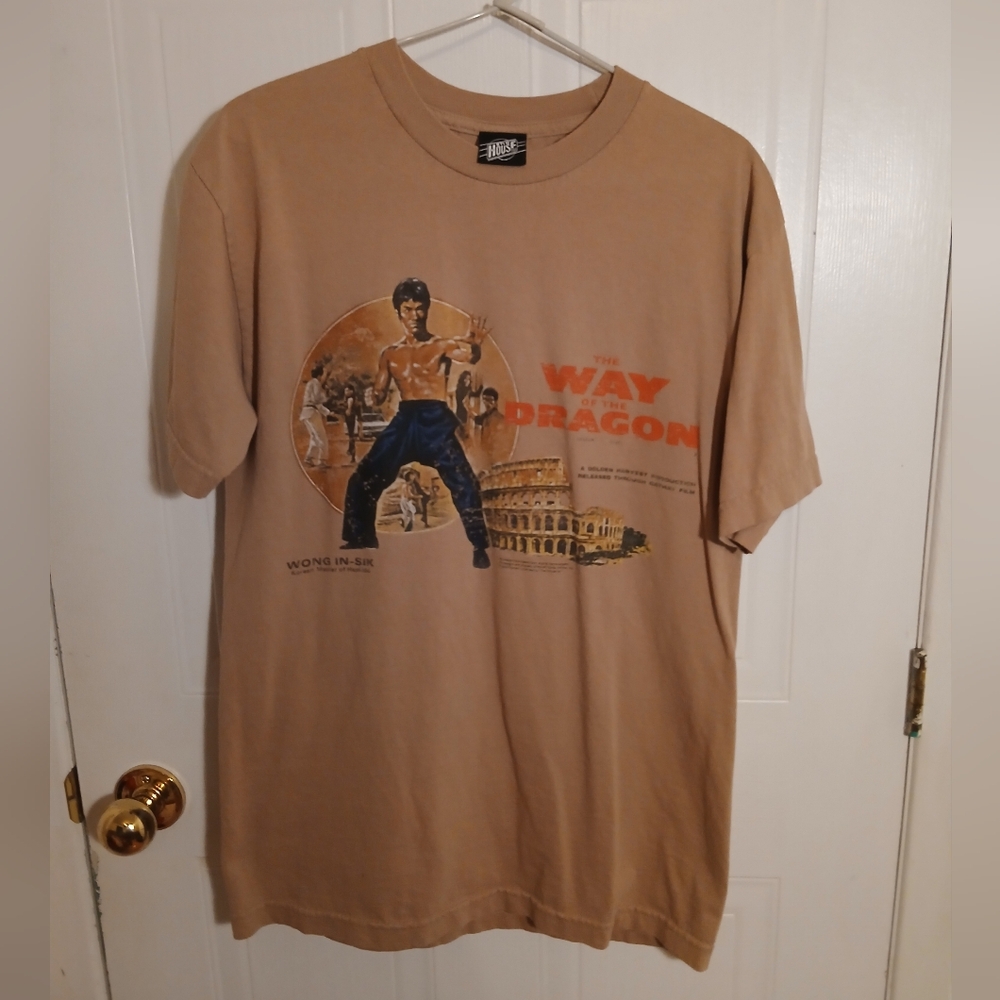 Bruce Lee Way Of The Dragon 2005 Xonex Tan Tee Rare L